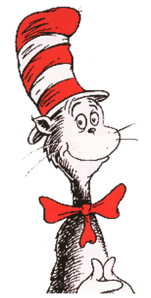 Dr. Suess cat in the hat character